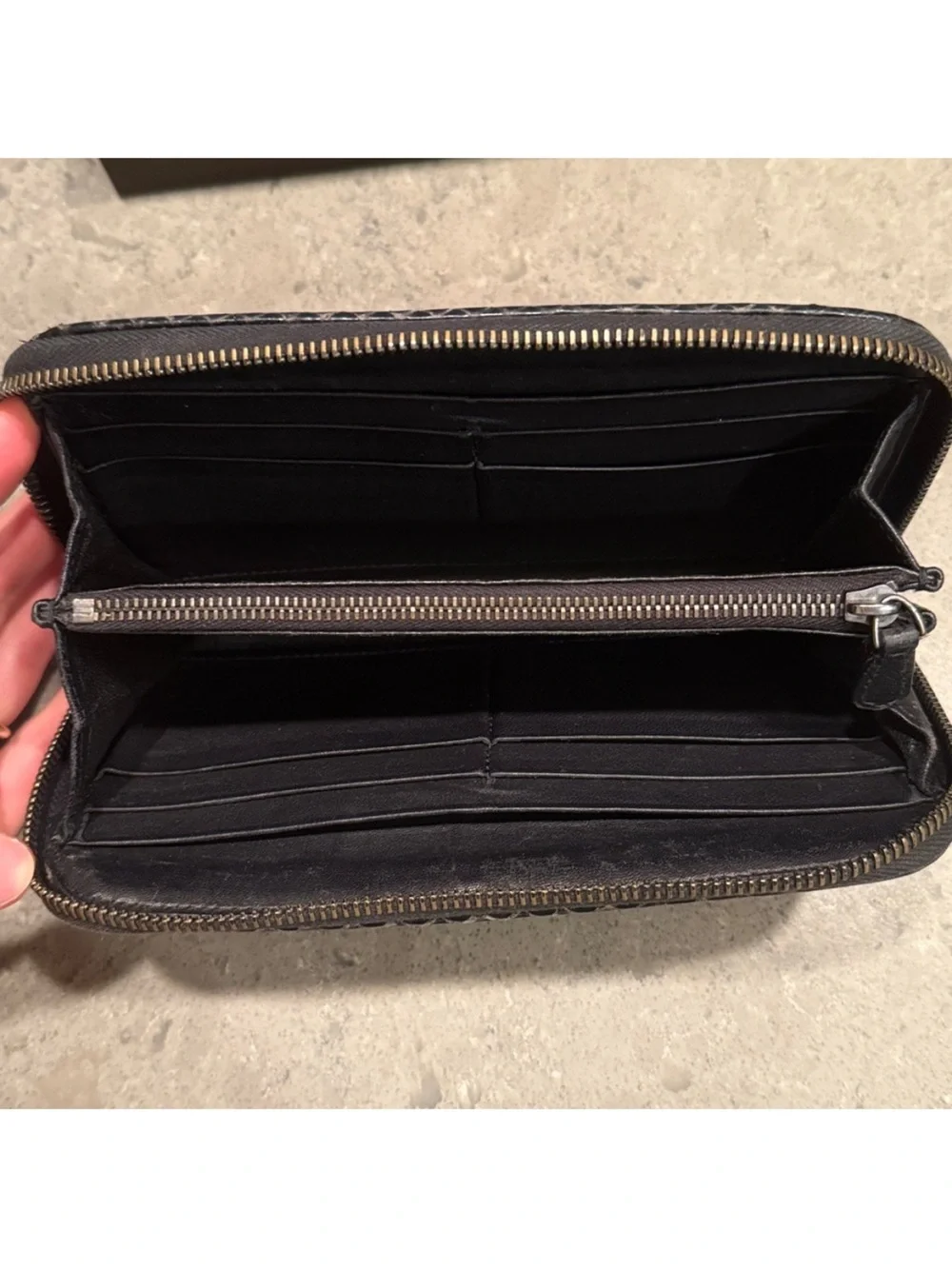 Bottega Veneta Black Intrecciato Leather Pouch